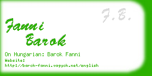 fanni barok business card